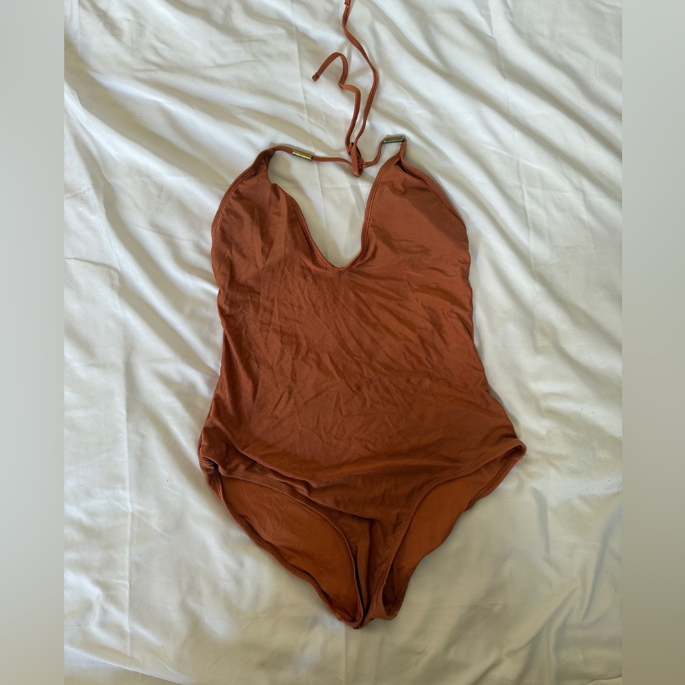 Rust Halter One-Piece Swimsuit